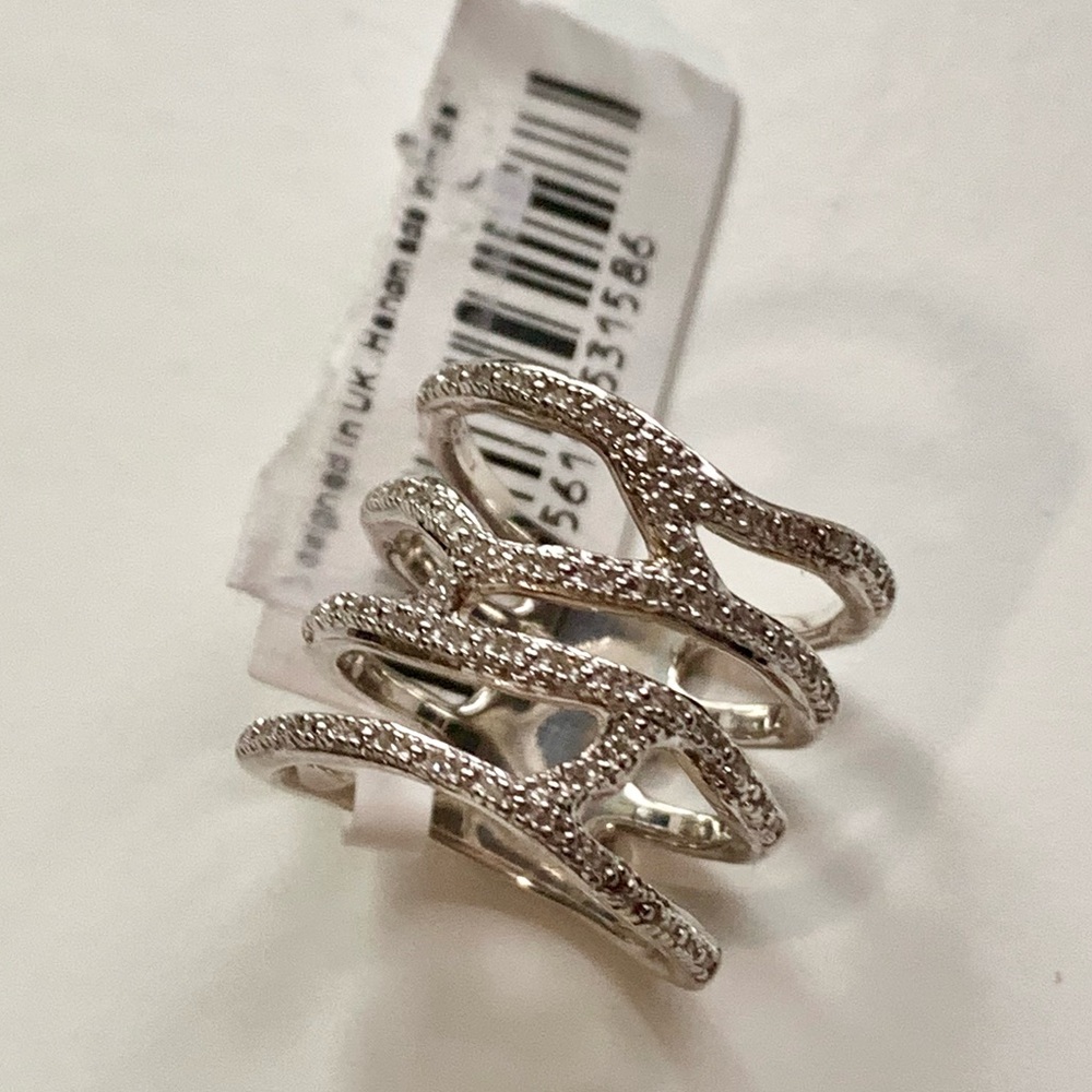 Monica Vinader Riva Waterfall Cocktail Diamond Ring size4.5